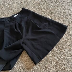 High Waisted Culotte Shorts Womens XL Black Wide Leg Pleated Gorpcore Corporate